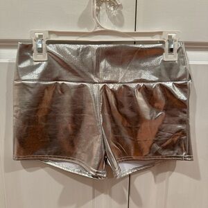 Silver metallic shorts